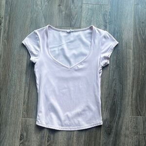 GARAGE Light Pink U-Neck Top